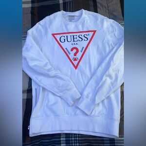 White And Red Original Guess Crewneck